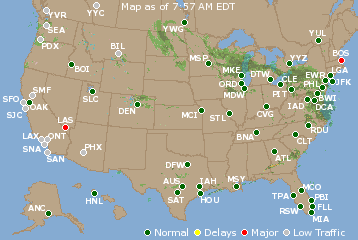 National Airport Delays Map