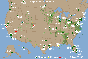 National Airport Delays Map