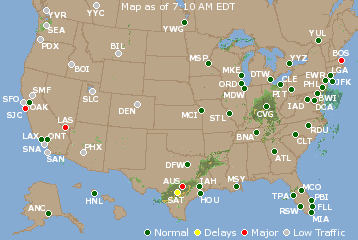 National Airport Delays Map