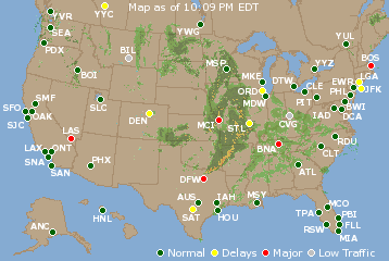 National Airport Delays Map