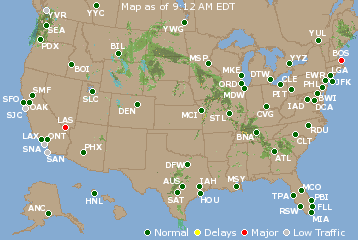 National Airport Delays Map