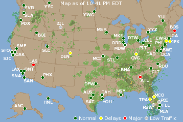 National Airport Delays Map