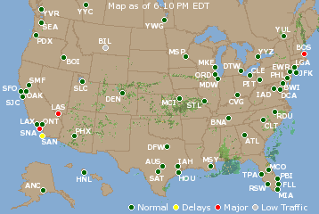 National Airport Delays Map