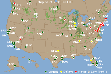 National Airport Delays Map