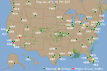 National Airport Delays Map