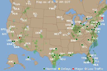 National Airport Delays Map