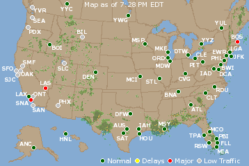 National Airport Delays Map