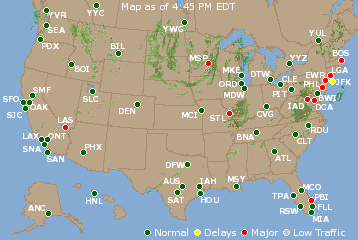 National Airport Delays Map