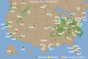 National Airport Delays Map