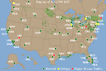 National Airport Delays Map
