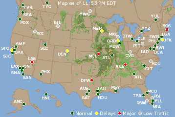 National Airport Delays Map