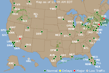 National Airport Delays Map