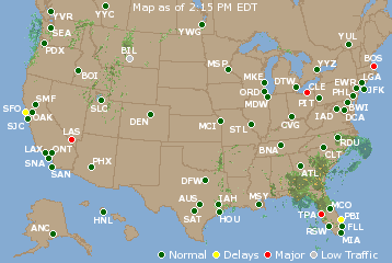 National Airport Delays Map