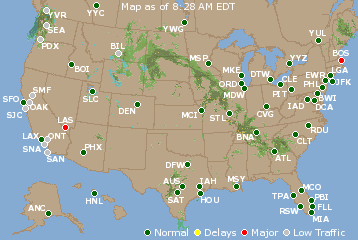 National Airport Delays Map