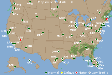 National Airport Delays Map