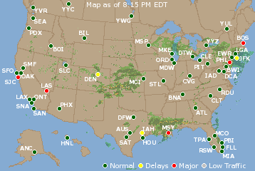National Airport Delays Map