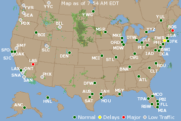 National Airport Delays Map