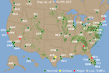 National Airport Delays Map