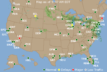 National Airport Delays Map