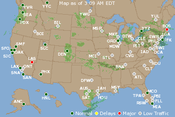 National Airport Delays Map