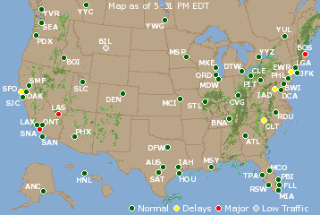 National Airport Delays Map