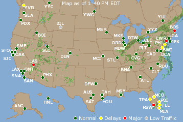 National Airport Delays Map