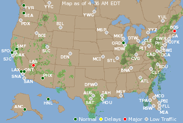 National Airport Delays Map