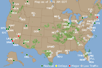 National Airport Delays Map