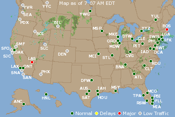 National Airport Delays Map