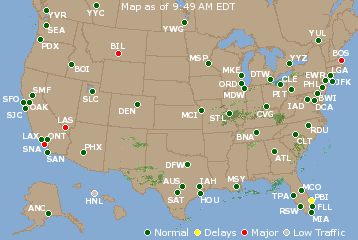 National Airport Delays Map