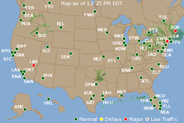 National Airport Delays Map