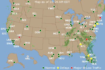 National Airport Delays Map