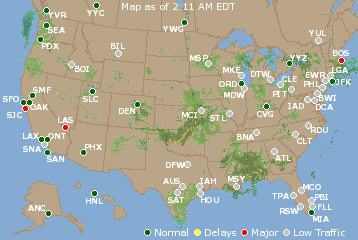 National Airport Delays Map