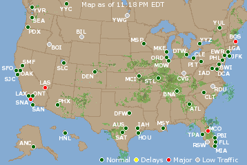National Airport Delays Map