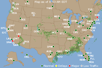 National Airport Delays Map