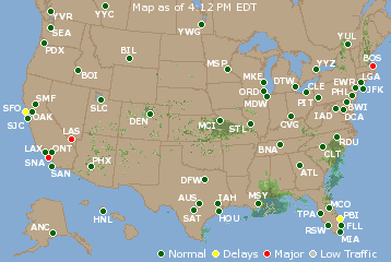 National Airport Delays Map
