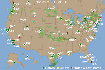 National Airport Delays Map