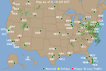 National Airport Delays Map