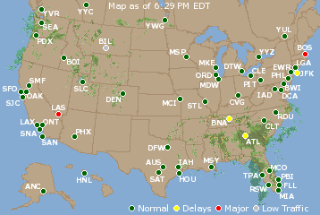 National Airport Delays Map