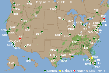 National Airport Delays Map