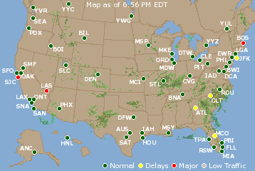 National Airport Delays Map