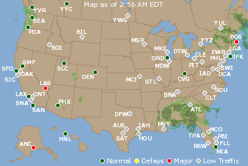 National Airport Delays Map
