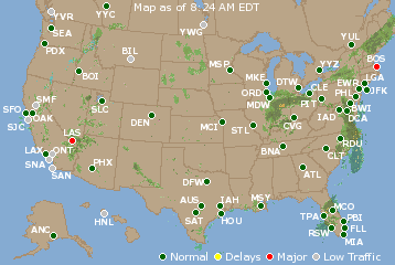 National Airport Delays Map