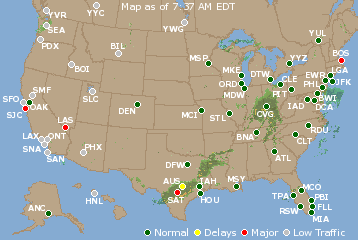 National Airport Delays Map