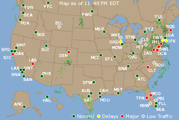 National Airport Delays Map