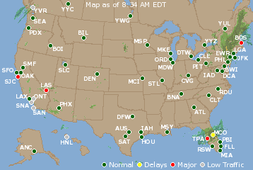 National Airport Delays Map