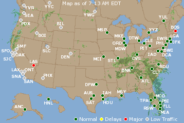 National Airport Delays Map