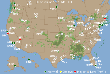 National Airport Delays Map