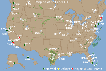 National Airport Delays Map
