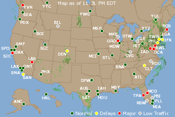 National Airport Delays Map